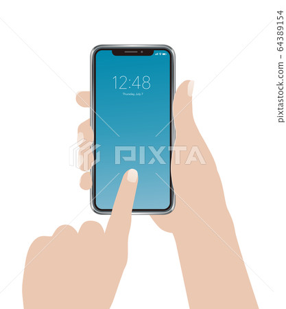 Smartphone and hand Smartphone and hand 64389154