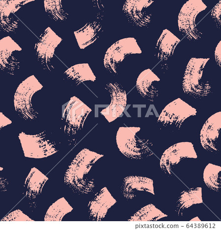 Vector seamless pattern with brush stripes and strokes. Pink color on blue background. Hand painted grange texture. Ink geometric elements. Fashion modern style. Endless fabric print. Vector seamless pattern with brush stripes and strokes. Pink color on blue background. Hand painted grange texture. Ink geometric elements. Fashion modern style. Endless fabric print. 64389612