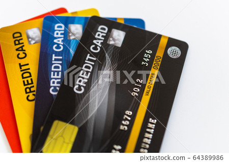 Credit card isolated on white background 64389986