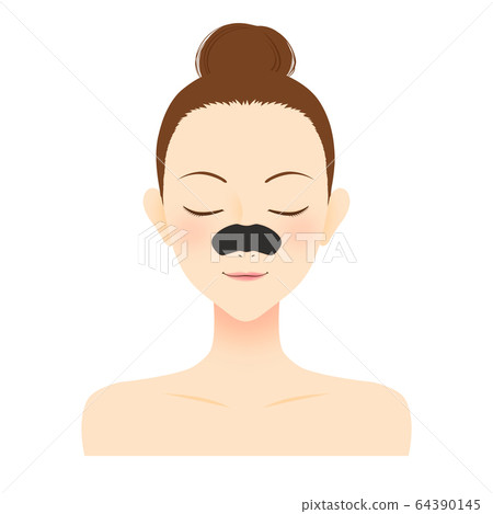 Nose pack female beauty illustration Nose pack female beauty illustration 64390145