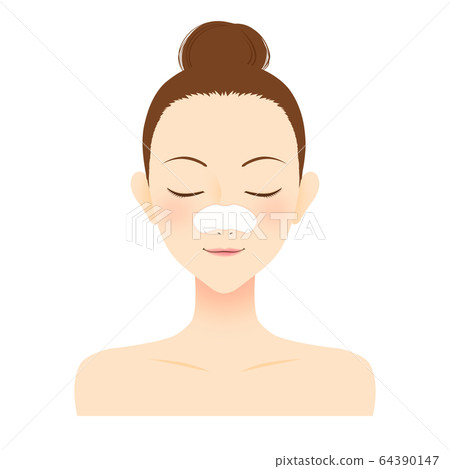 Nose pack female beauty illustration Nose pack female beauty illustration 64390147
