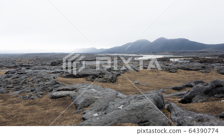 Central Iceland landscape along the road to Askja 64390774