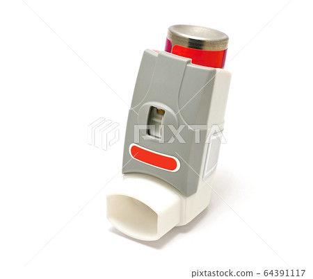 Asthma inhaler close up Asthma inhaler close up 64391117