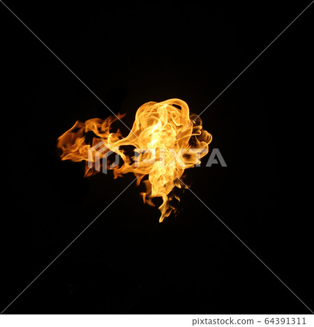 Fire flames isolated on black background 64391311