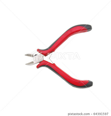 Old nippers on white background Old nippers on white background 64391597