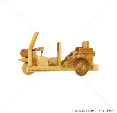 Tuk Tuk wooden toy model isolated on white 64391692