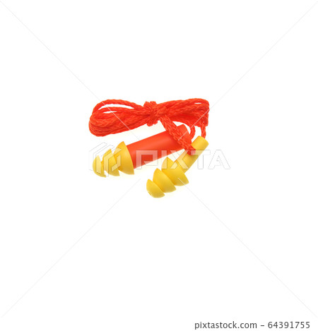 earplug to reduce noise on a white background earplug to reduce noise on a white background 64391755