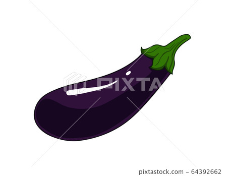 Fresh eggplant. Cartoon vector icon isolated on 64392662