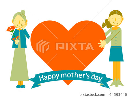 Mother's day heart frame 64393446