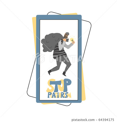 Plagiarism concept. Vector hand drawn property set Plagiarism concept. Vector hand drawn property set 64394175