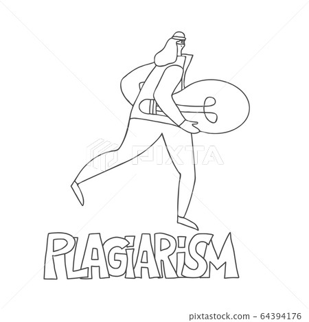 Plagiarism concept. Vector hand drawn property set Plagiarism concept. Vector hand drawn property set 64394176