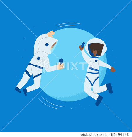 Astronaut in open space Man floating in universe Astronaut in open space Man floating in universe 64394188