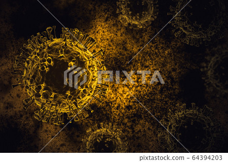 Coronavirus 2019-nCoV 3D rendering model. Coronavirus 2019-nCoV 3D rendering model. 64394203