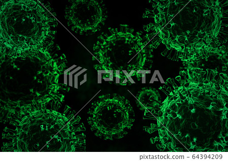 Coronavirus 2019-nCoV 3D rendering model. Coronavirus 2019-nCoV 3D rendering model. 64394209