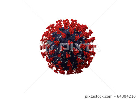 Coronavirus 2019-nCoV 3D rendering model.   64394216