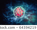 Coronavirus 2019-nCoV 3D rendering model.   64394219