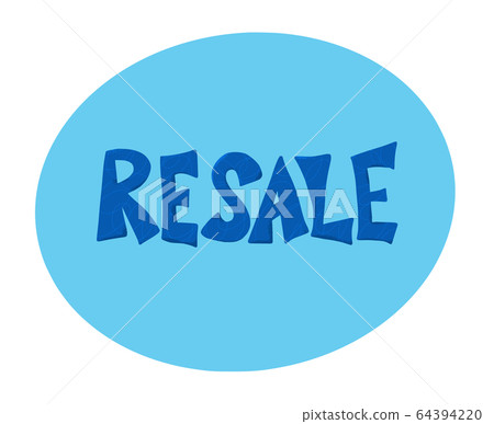 Resale shop vector hand drawn text emblem. 64394220