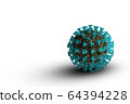 Coronavirus 2019-nCoV 3D rendering model.   64394228
