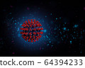 Coronavirus 2019-nCoV 3D rendering model.   64394233