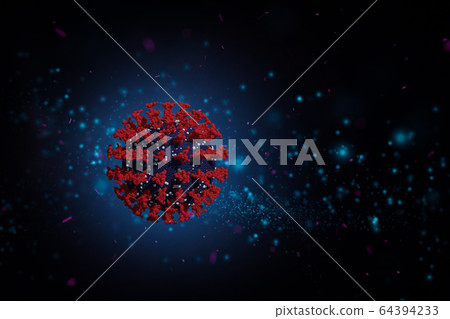 Coronavirus 2019-nCoV 3D rendering model. Coronavirus 2019-nCoV 3D rendering model. 64394233