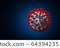 Coronavirus 2019-nCoV 3D rendering model.   64394235