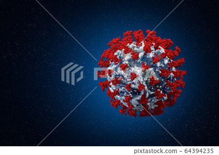 Coronavirus 2019-nCoV 3D rendering model. Coronavirus 2019-nCoV 3D rendering model. 64394235