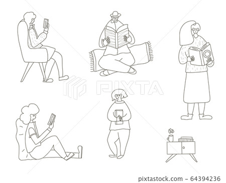Reading a book concept. Vector color design. Reading a book concept. Vector color design. 64394236