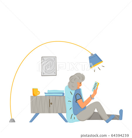 Reading a book concept. Vector color design. 64394239