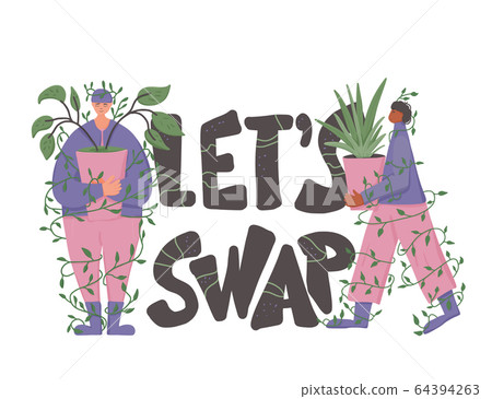 House plant lover concept Hand drawn vector flower House plant lover concept Hand drawn vector flower 64394263