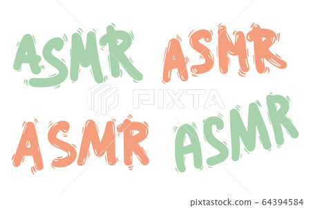 ASMR text acronym. Vector hand drawn letters. 64394584