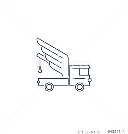 Breakdown truck with wings line logo concept 64394841
