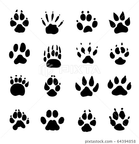 Set of Animal Spoor Footprints element Icon Vector illustration. 64394858