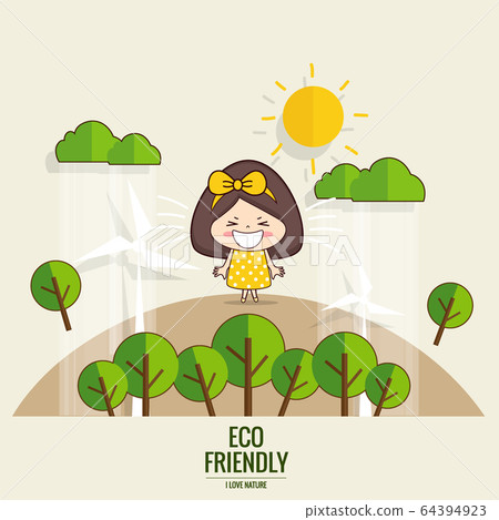Save world. Eco friendly. Ecology concept. Vector 64394923