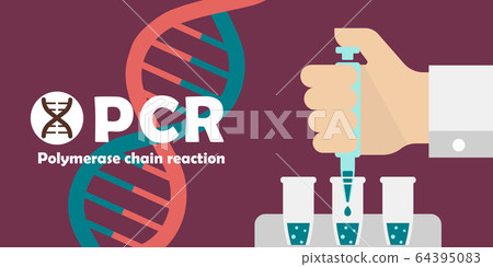 PCR test banner illustration / New Coronavirus, Covid-19 64395083