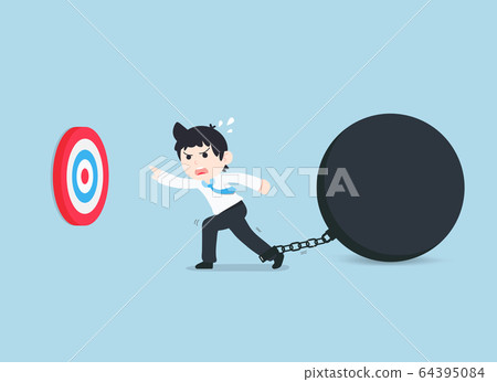 SD Business Man Stuck with problems and obstacles, 64395084