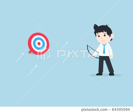 SD Business Man Shoot an arrow at the target but - Stock Illustration ...