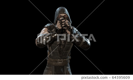 futuristic Ninja in 3d render futuristic Ninja in 3d render 64395609