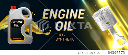 Engine Oil Advertising Realistic Illustration 64396573