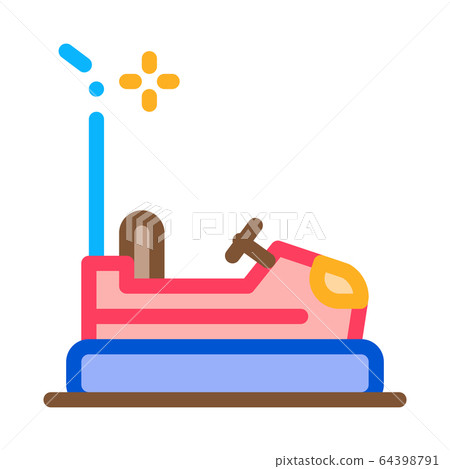 bumper car icon vector outline illustration 64398791