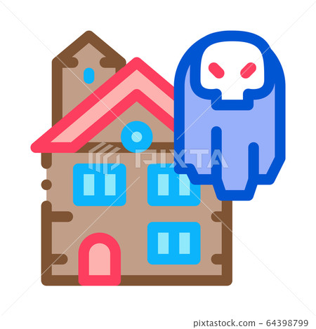 house with ghosts icon vector outline illustration house with ghosts icon vector outline illustration 64398799