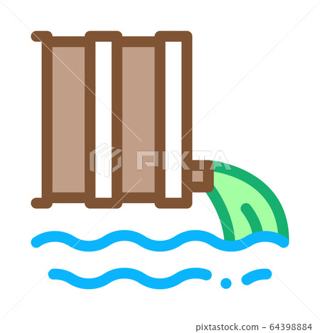 spill of harmful substances into water icon vector outline illustration spill of harmful substances into water icon vector outline illustration 64398884