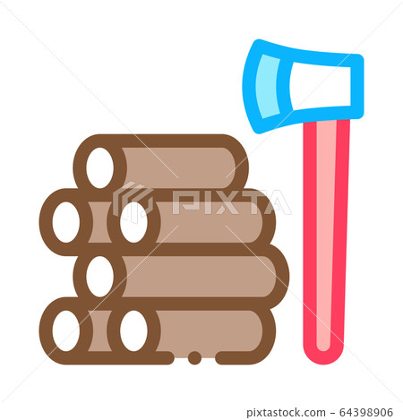 felling of trees icon vector outline illustration 64398906