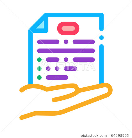 document in hand icon vector outline illustration - Stock Illustration ...