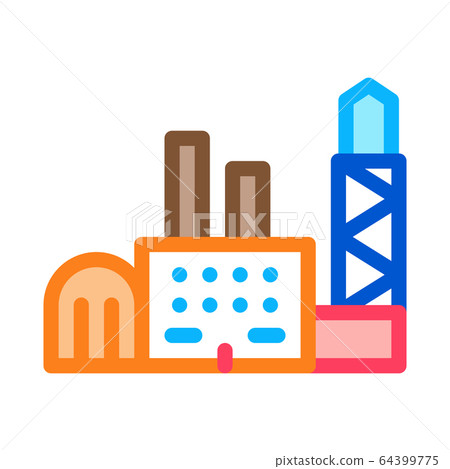 power station icon vector outline illustration 64399775