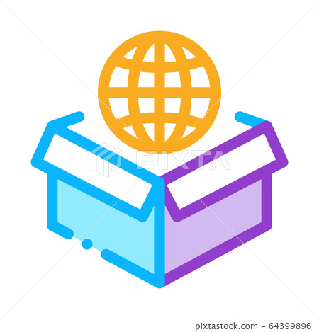 round-the-world package icon vector outline illustration round-the-world package icon vector outline illustration 64399896