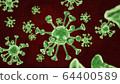 3D render image of the green corona virus cells 64400589