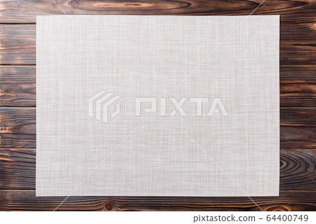 Top view of empty white table napkin for dinner on 64400749