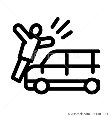 pedestrian hit by car icon vector outline illustration 64401161
