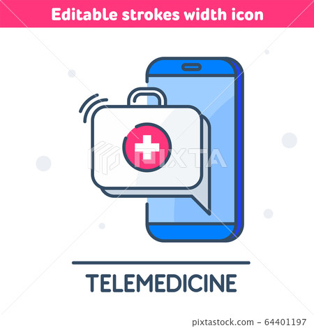 The smartphone,  first aid kit in the sms bubble 64401197