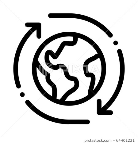 planet rotation icon vector outline illustration 64401221